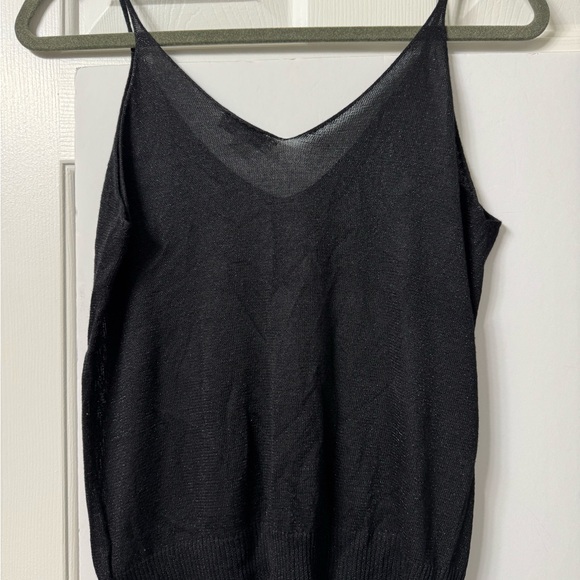 Hunter & Brown Cami, M, Black, spaghetti straps very sheer sparkly NWOT - Picture 5 of 8
